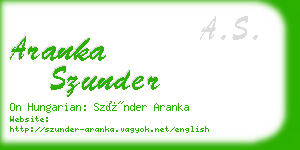 aranka szunder business card